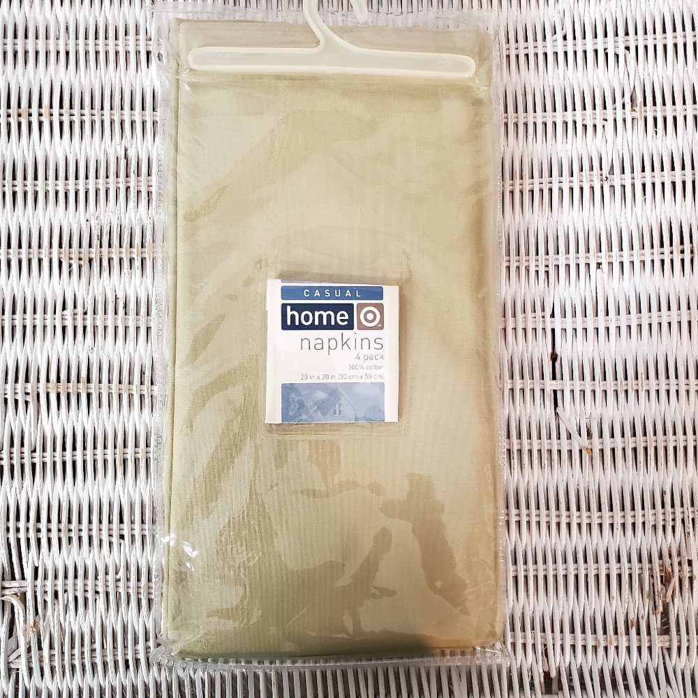 Target Casual Home Light Sage Green 100% Cotton 20" x 20" Napkins Package of 4
